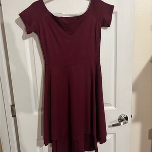 Elegant Burgundy Women's Dress